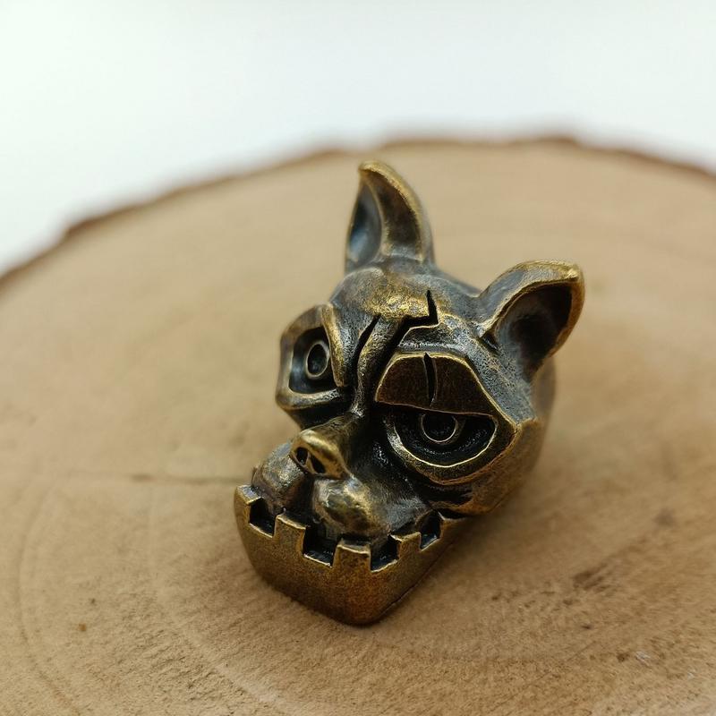 Bulldog Head Brass Knife Bead  - đánh giá và giá Edc Everyday Carry Knives