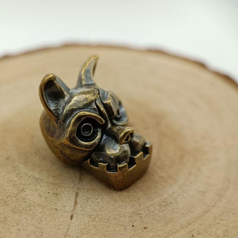Bulldog Head Brass Knife Bead  - đánh giá và giá Edc Everyday Carry Knives